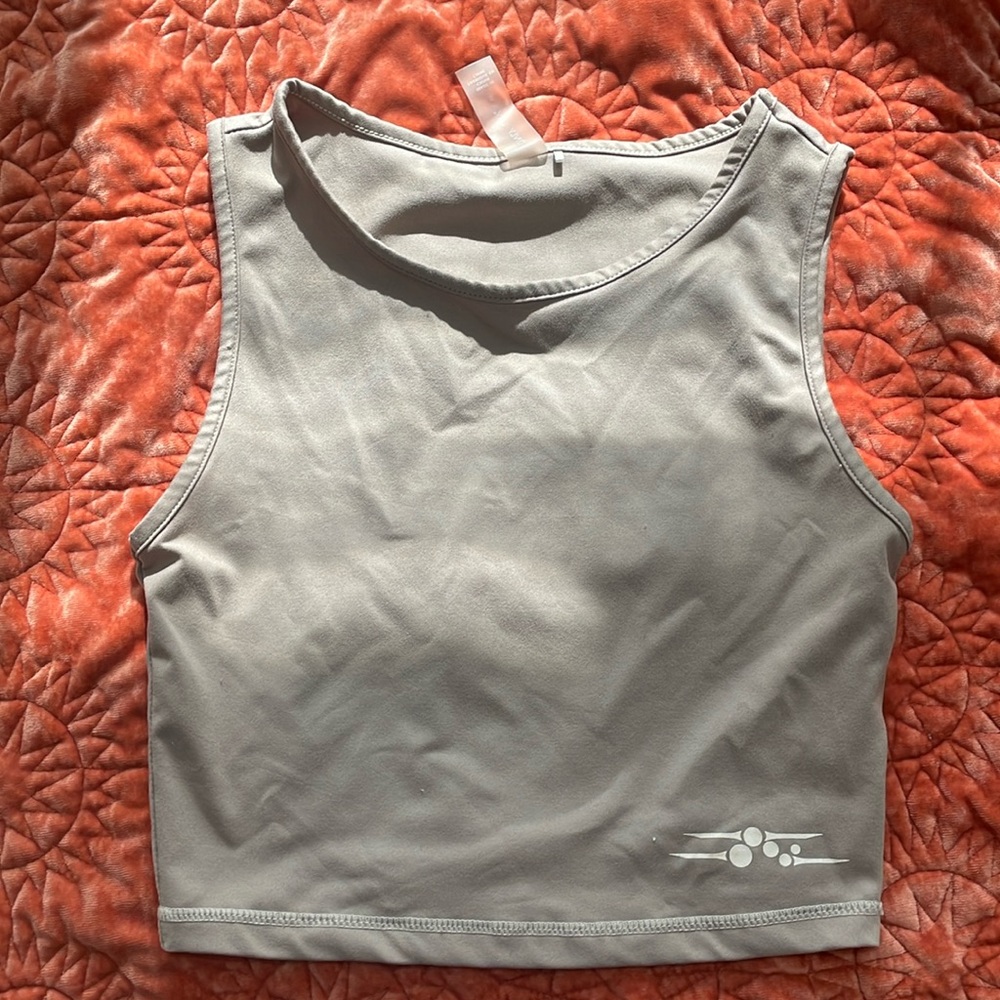 Only Play new sugar red cropped tank top in beige
